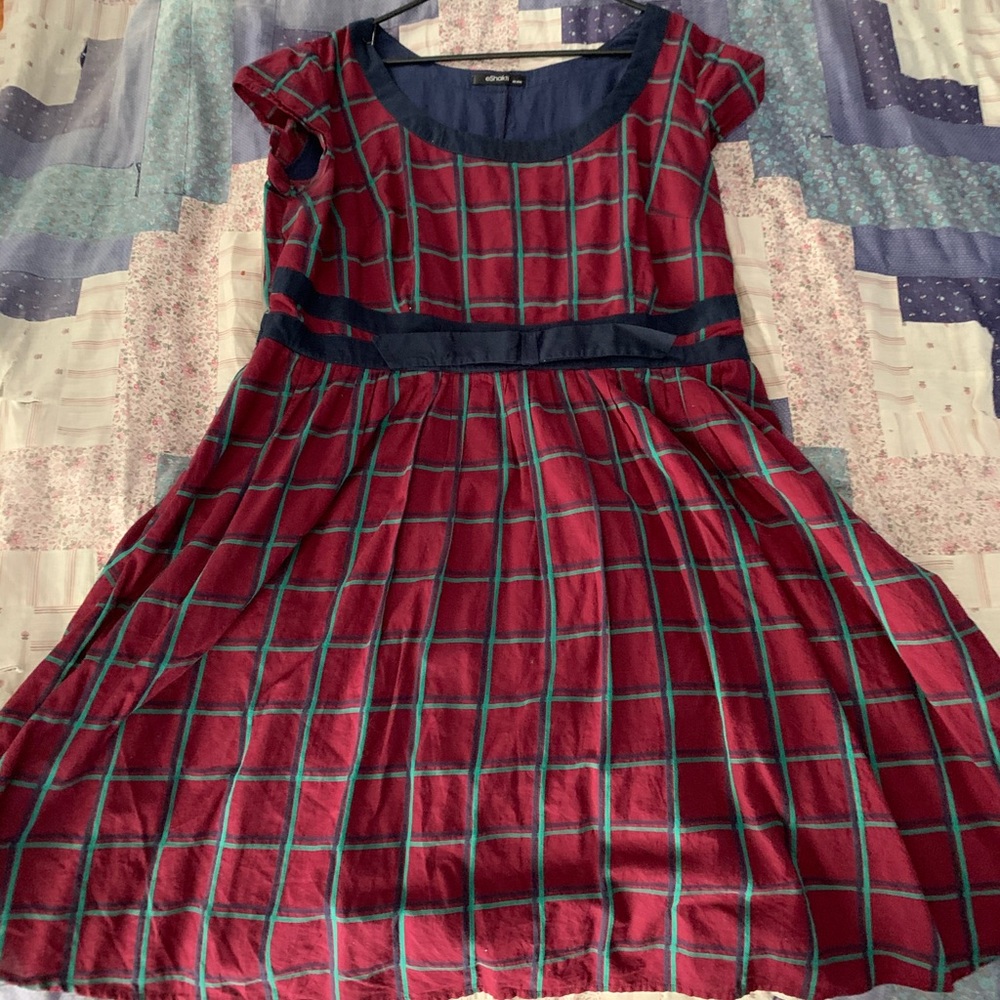 Windowpane check dress